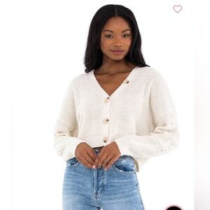 Line & Dot Cream Button-Up Cardigan Women’s XL